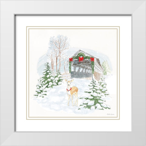 Home For The Holidays III White Modern Wood Framed Art Print with Double Matting by Grove, Beth