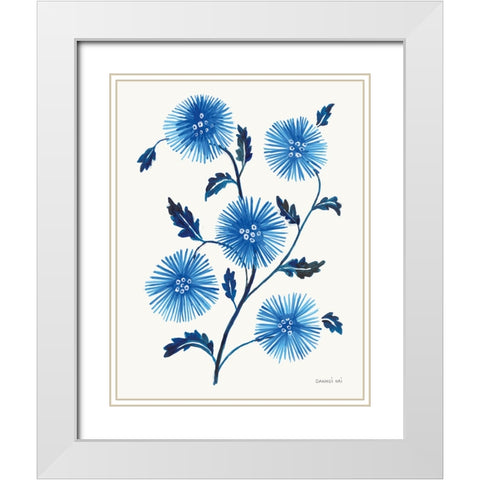 Borrowed and Blue I White Modern Wood Framed Art Print with Double Matting by Nai, Danhui