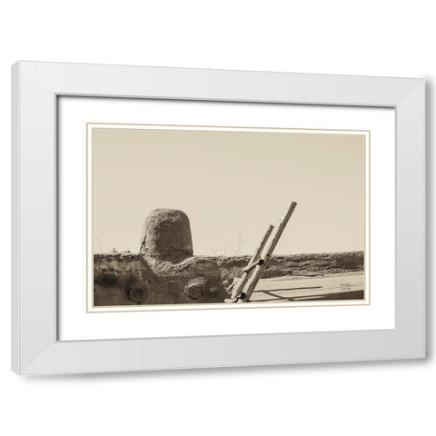 New Mexico Adobe White Modern Wood Framed Art Print with Double Matting by Larson, Nathan