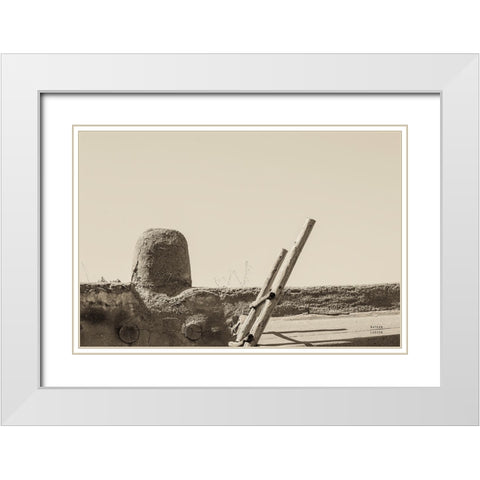 New Mexico Adobe White Modern Wood Framed Art Print with Double Matting by Larson, Nathan