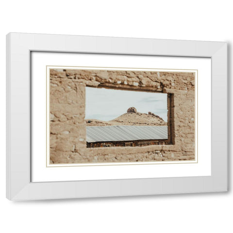 Desert Window White Modern Wood Framed Art Print with Double Matting by Larson, Nathan