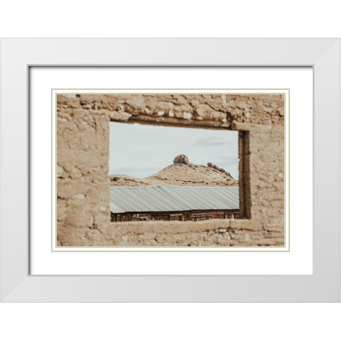 Desert Window White Modern Wood Framed Art Print with Double Matting by Larson, Nathan