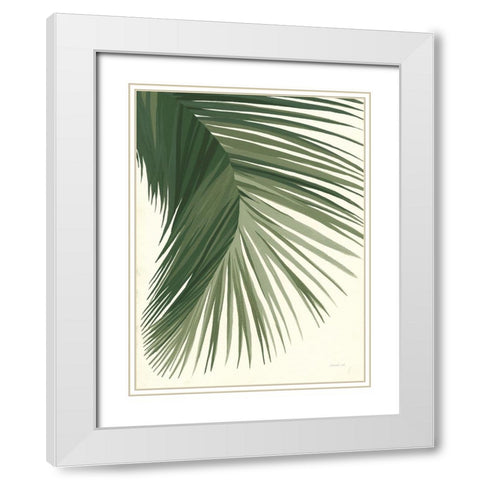 Retro Big Leaf II Green White Modern Wood Framed Art Print with Double Matting by Nai, Danhui