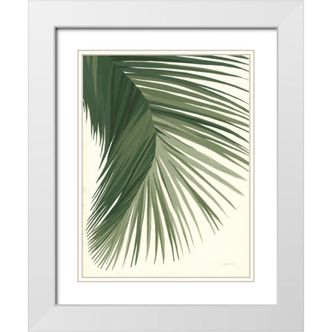 Retro Big Leaf II Green White Modern Wood Framed Art Print with Double Matting by Nai, Danhui