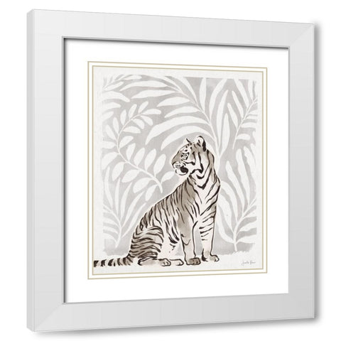 Jungle Cats II Neutral White Modern Wood Framed Art Print with Double Matting by Penner, Janelle