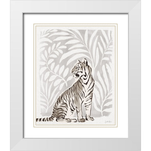 Jungle Cats II Neutral White Modern Wood Framed Art Print with Double Matting by Penner, Janelle