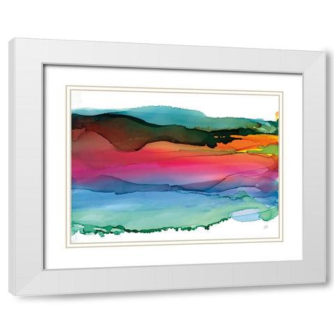 Rainbowscape I White Modern Wood Framed Art Print with Double Matting by Paschke, Chris