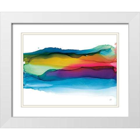 Rainbowscape II White Modern Wood Framed Art Print with Double Matting by Paschke, Chris