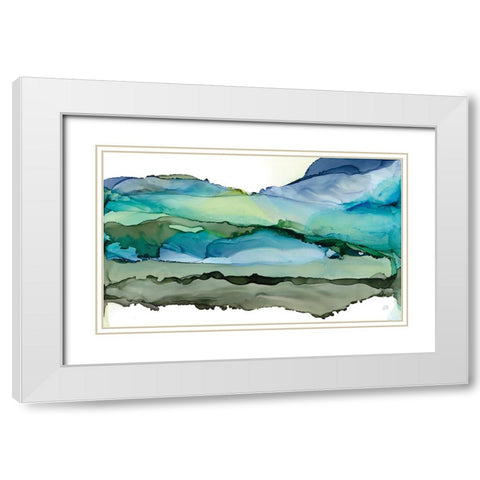 Pistachio Moss II White Modern Wood Framed Art Print with Double Matting by Paschke, Chris