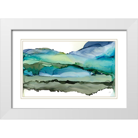 Pistachio Moss II White Modern Wood Framed Art Print with Double Matting by Paschke, Chris