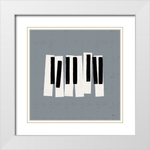 Musical Abstract III White Modern Wood Framed Art Print with Double Matting by York, Leah