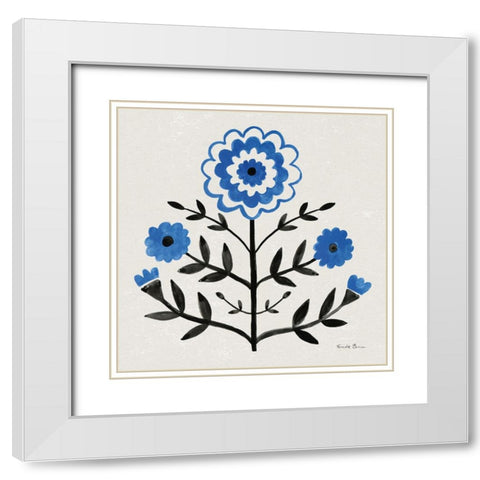 Garden Folk I White Modern Wood Framed Art Print with Double Matting by Zaman, Farida