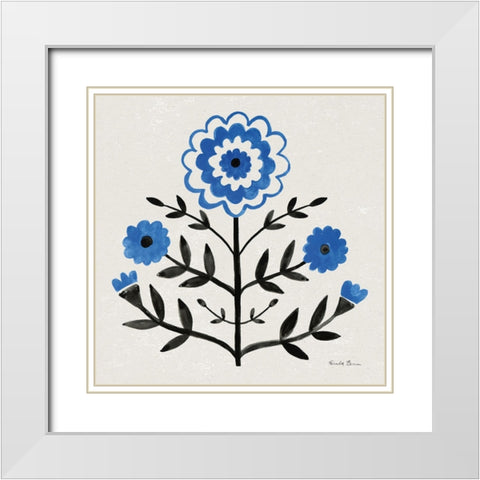 Garden Folk I White Modern Wood Framed Art Print with Double Matting by Zaman, Farida