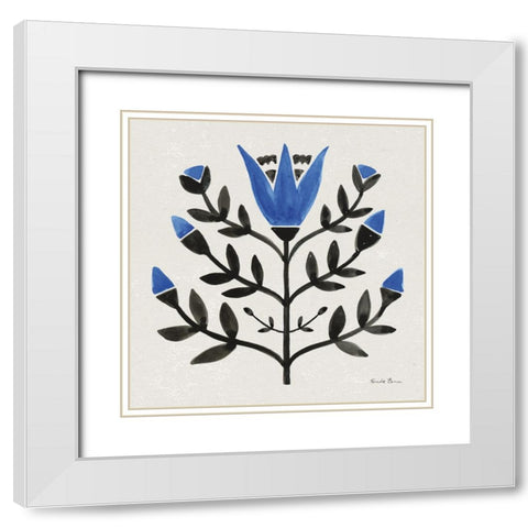 Garden Folk II White Modern Wood Framed Art Print with Double Matting by Zaman, Farida