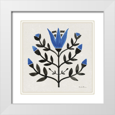 Garden Folk II White Modern Wood Framed Art Print with Double Matting by Zaman, Farida