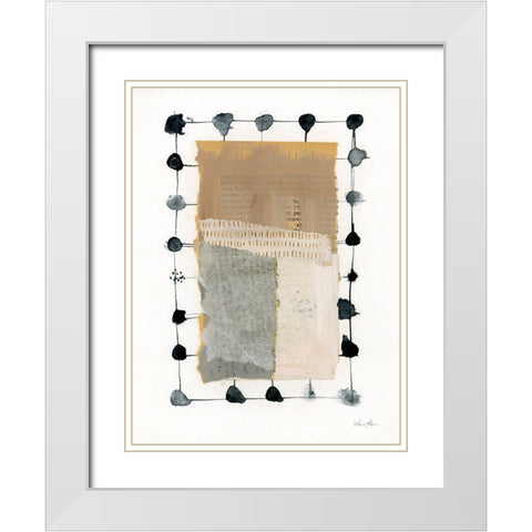 Neutral Collage II v2 White Modern Wood Framed Art Print with Double Matting by Horn, Laura