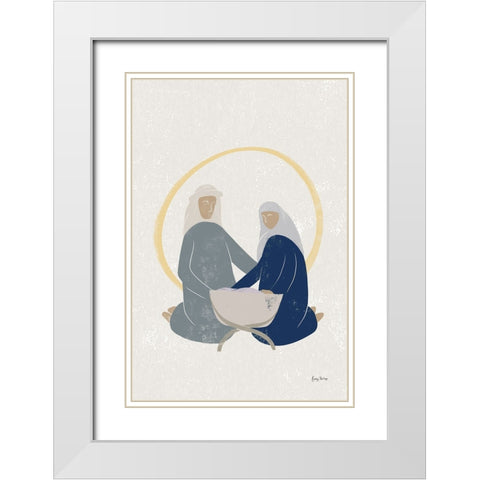 Nativity II with Navy no Words White Modern Wood Framed Art Print with Double Matting by Thorns, Becky