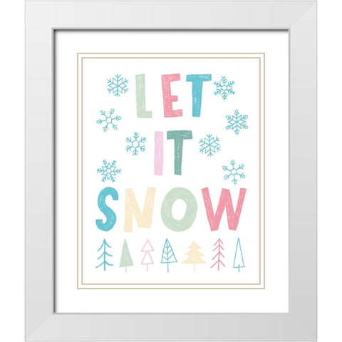 Merry and Bright II Pastel White Modern Wood Framed Art Print with Double Matting by Hershey, Moira