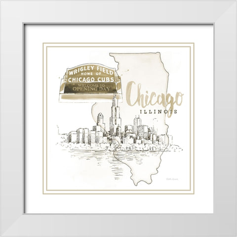 US Cities II White Modern Wood Framed Art Print with Double Matting by Grove, Beth