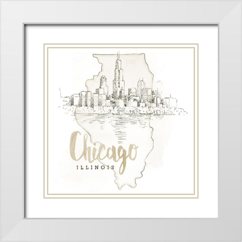 US Cities VI White Modern Wood Framed Art Print with Double Matting by Grove, Beth