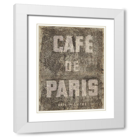 Cafe de Paris White Modern Wood Framed Art Print with Double Matting by Wild Apple Portfolio