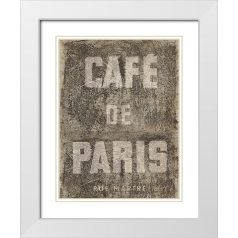 Cafe de Paris White Modern Wood Framed Art Print with Double Matting by Wild Apple Portfolio