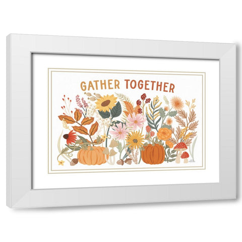 Autumn Meadow I White Modern Wood Framed Art Print with Double Matting by Marshall, Laura