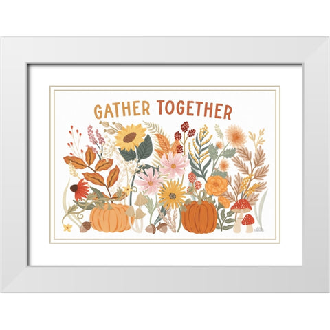 Autumn Meadow I White Modern Wood Framed Art Print with Double Matting by Marshall, Laura