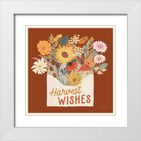 Autumn Meadow V White Modern Wood Framed Art Print with Double Matting by Marshall, Laura