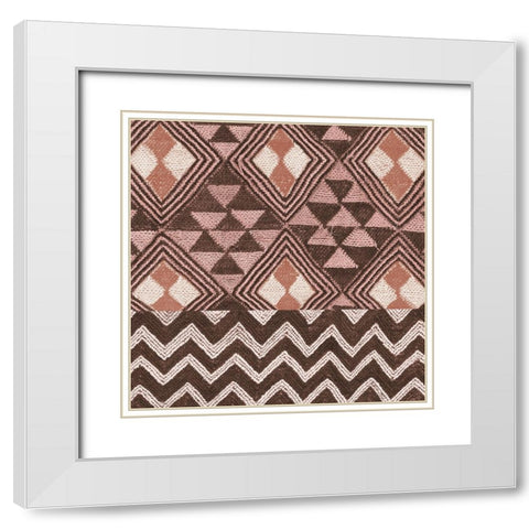 Kuba Cloth Mat II Blush Crop White Modern Wood Framed Art Print with Double Matting by Schlabach, Sue