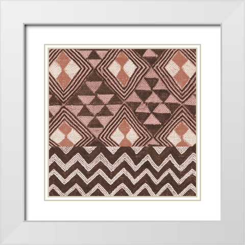 Kuba Cloth Mat II Blush Crop White Modern Wood Framed Art Print with Double Matting by Schlabach, Sue