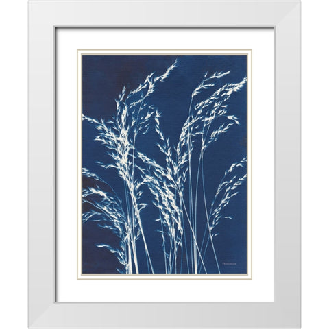 Ornamental Grass V White Modern Wood Framed Art Print with Double Matting by Ferguson, Kathy