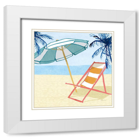 Laguna Lounging II White Modern Wood Framed Art Print with Double Matting by Charro, Mercedes Lopez