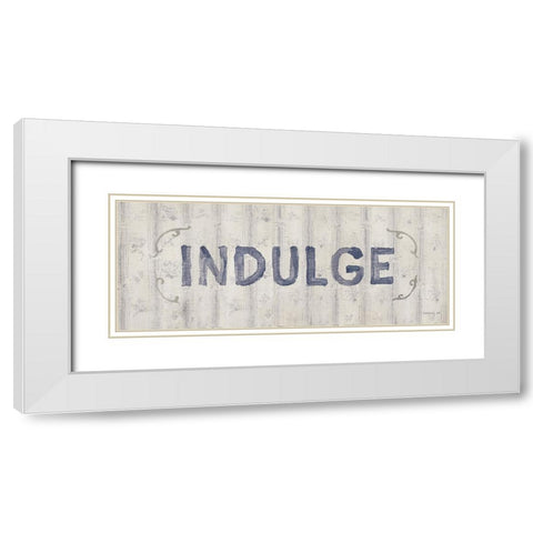 Victorian Bath Words IV White Modern Wood Framed Art Print with Double Matting by Nai, Danhui