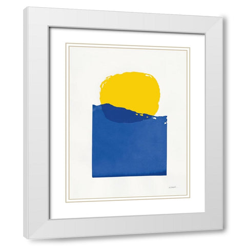 Buoyant Bright Primary White Modern Wood Framed Art Print with Double Matting by Schick, Mike