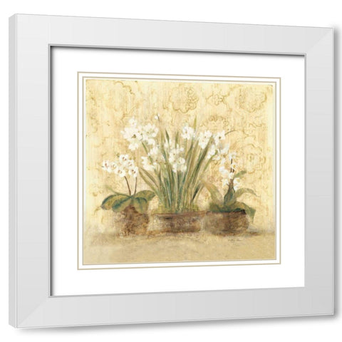 k 8232 Esprit NarcOrch White Modern Wood Framed Art Print with Double Matting by Blum, Cheri