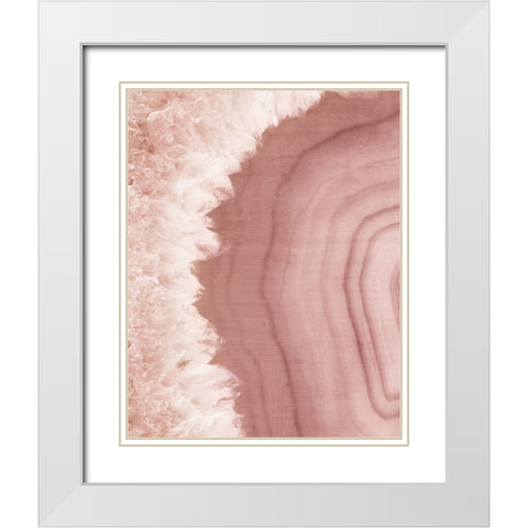 Agate Geode I Blush White Modern Wood Framed Art Print with Double Matting by Wild Apple Portfolio