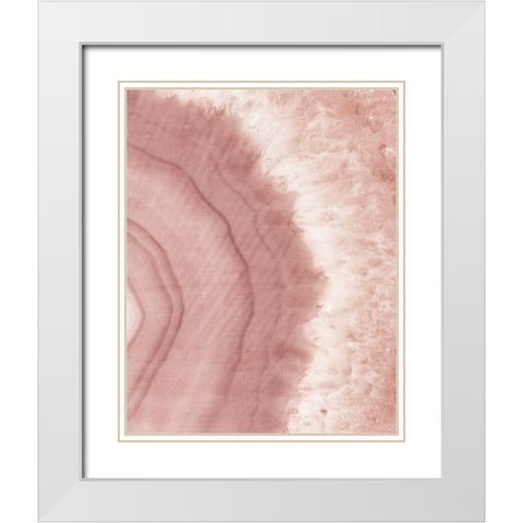 Agate Geode II Blush White Modern Wood Framed Art Print with Double Matting by Wild Apple Portfolio