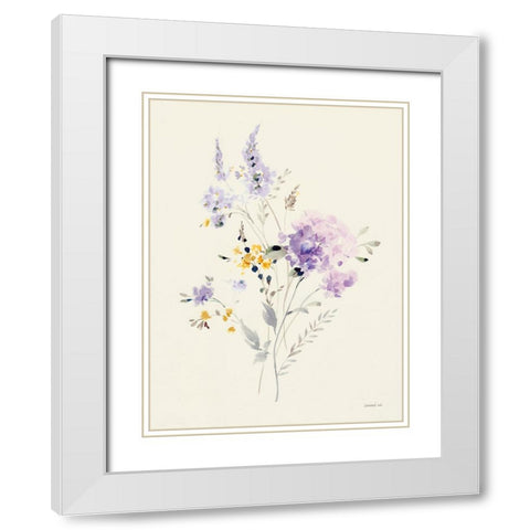 Lilac Season I Pastel White Modern Wood Framed Art Print with Double Matting by Nai, Danhui
