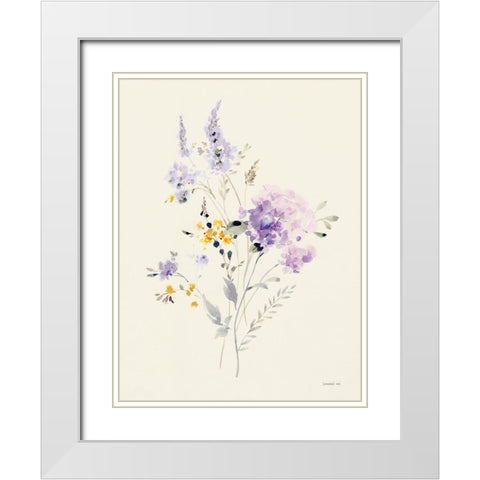 Lilac Season I Pastel White Modern Wood Framed Art Print with Double Matting by Nai, Danhui