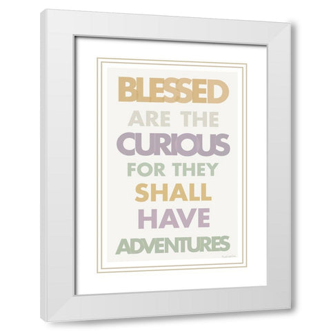 Blessed are the Curious II Pastel White Modern Wood Framed Art Print with Double Matting by Charro, Mercedes Lopez