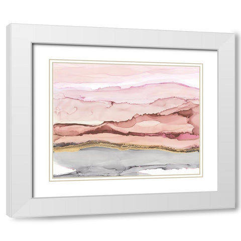 The Vineyard I Blush White Modern Wood Framed Art Print with Double Matting by Paschke, Chris