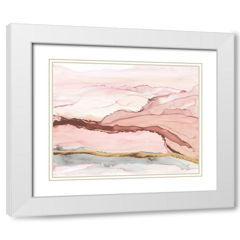 The Vineyard II Blush White Modern Wood Framed Art Print with Double Matting by Paschke, Chris