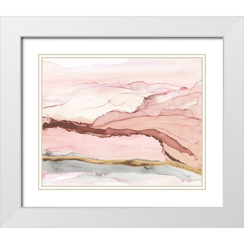 The Vineyard II Blush White Modern Wood Framed Art Print with Double Matting by Paschke, Chris