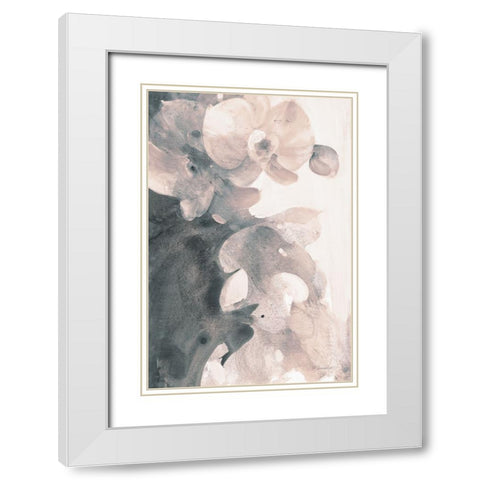 Orchid Splendor II Blush White Modern Wood Framed Art Print with Double Matting by Hristova, Albena