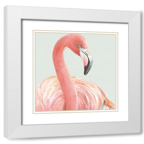 Gracefully Pink II with Green White Modern Wood Framed Art Print with Double Matting by Audit, Lisa