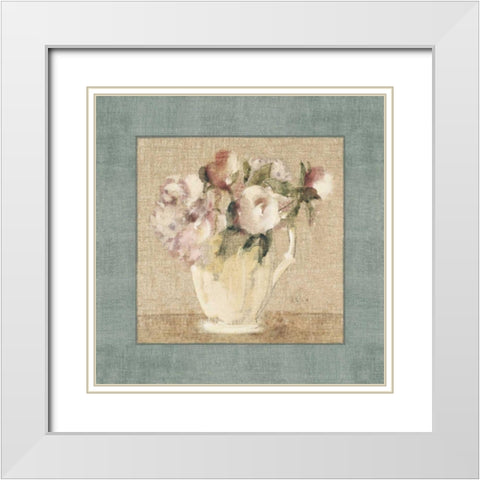 Cottage Bouquet III White Modern Wood Framed Art Print with Double Matting by Blum, Cheri