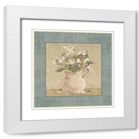 Cottage Bouquet IV White Modern Wood Framed Art Print with Double Matting by Blum, Cheri