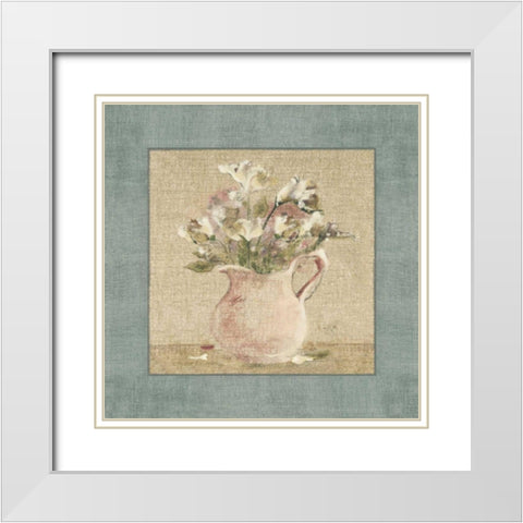 Cottage Bouquet IV White Modern Wood Framed Art Print with Double Matting by Blum, Cheri
