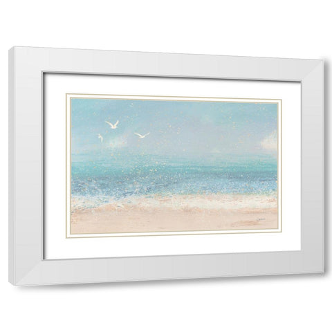 Splatter Beach I Neutral White Modern Wood Framed Art Print with Double Matting by Wiens, James